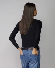 BLACK WOMEN'S KNITTED SWEATER
