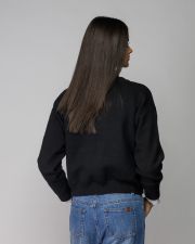 BLACK WOMEN'S KNITTED BUTTON CARDIGAN