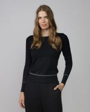 BLACK WOMEN'S KNITTED SWEATER