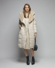 BEIGE WOMEN'S KNITTED DRESS