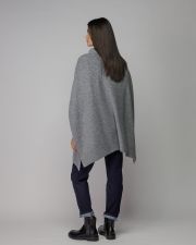GREY WOMEN'S KNITTED PONCHO
