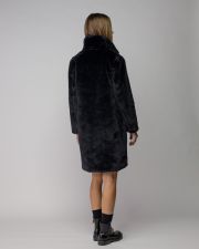 BLACK WOMEN'S LONG FAUX FUR COAT