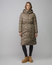 BEIGE WOMEN'S LONG WINTER COAT