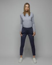 GREY WOMEN'S LONG SLEEVE POLO SHIRT