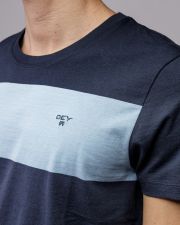 BLUE MEN'S STRIPED SHORT SLEEVE T-SHIRT