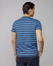 BLUE MEN'S STRIPED SHORT SLEEVE T-SHIRT