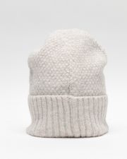 WHITE WOMEN'S KNITTED BEANIE