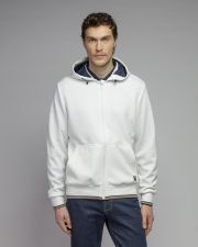 WHITE MEN'S ZIP SWEATER