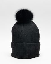 BLACK WOMEN'S KNITTED BEANIE