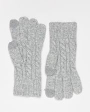 GREY WOMEN'S KNITTED GLOVES