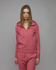 PINK WOMEN'S HOODED ZIP SWEATER