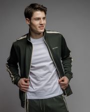 KHAKI MEN'S ZIP SWEATER
