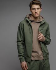 KHAKI MEN'S ZIP SWEATER