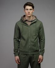 KHAKI MEN'S ZIP SWEATER