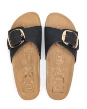 BLACK WOMEN'S SLIPPERS  - GAIA BUCKLE