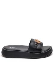 BLACK WOMEN'S SLIPPERS  - SHARON