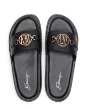 BLACK WOMEN'S SLIPPERS  - SHARON