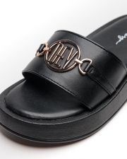 BLACK WOMEN'S SLIPPERS  - SHARON