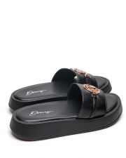 BLACK WOMEN'S SLIPPERS  - SHARON
