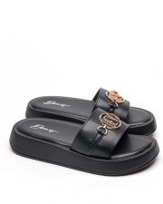 BLACK WOMEN'S SLIPPERS  - SHARON