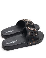 BLACK WOMEN'S SLIPPERS  - CARAVELLA LETTERS