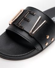 BLACK WOMEN'S SLIPPERS  - CARAVELLA LETTERS