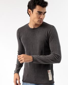 GREY MEN'S KNITTED SWEATER 1D22FW6011LS0124