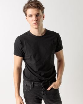 BLACK MEN'S UNDERSHIRT 1U22FW2006SS0205