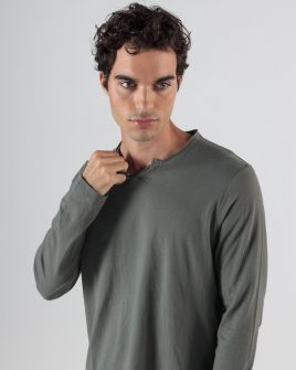 KHAKI MEN'S LONG-SLEEVED T-SHIRT 1D24FW4011LS0104