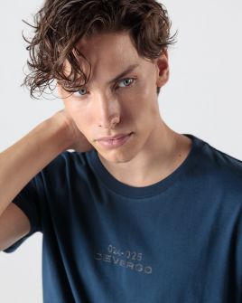 BLUE MEN'S T-SHIRT 1D24FW4022SS0105