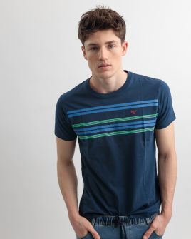 BLUE MEN'S T-SHIRT 1D25SS4069SS0105