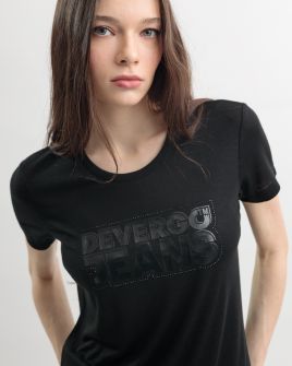 BLACK WOMEN'S T-SHIRT 2D25SS4544SS3805