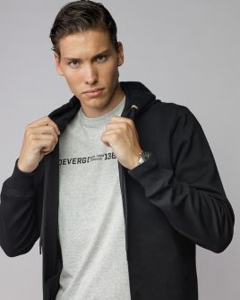 BLACK MEN'S ZIP SWEATER 1D25FW4088KA0701