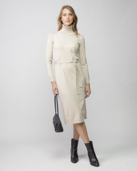 BEIGE WOMEN'S KNITTED DRESS 2D25FW9557DR1101