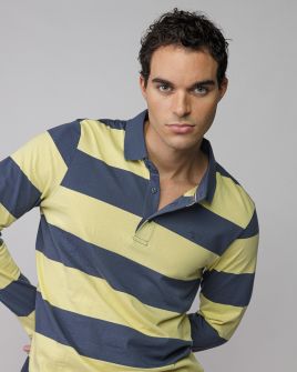 YELLOW MEN'S LONG SLEEVE POLO SHIRT 1D25FW4007LS0105