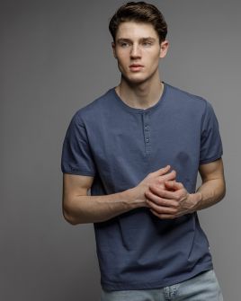 BLUE MEN'S SHORT SLEEVE T-SHIRT 1D26SS4023SS0105