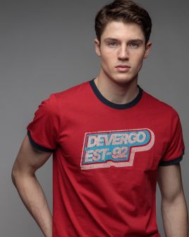 RED MEN'S SHORT SLEEVE T-SHIRT 1D26SS4024SS0105