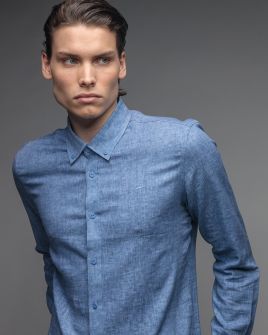 BLUE MEN'S SHIRT 1D26SS5005LS1301