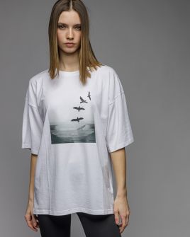 WHITE WOMEN'S SHORT SLEEVE T-SHIRT 2D26SS4524SS0105