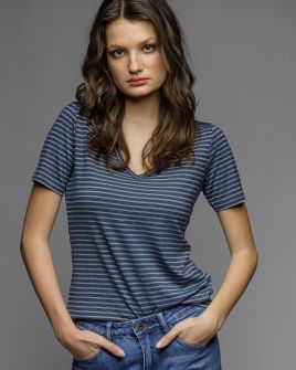 BLUE WOMEN'S SHORT SLEEVE T-SHIRT 2D26SS4543SS0105