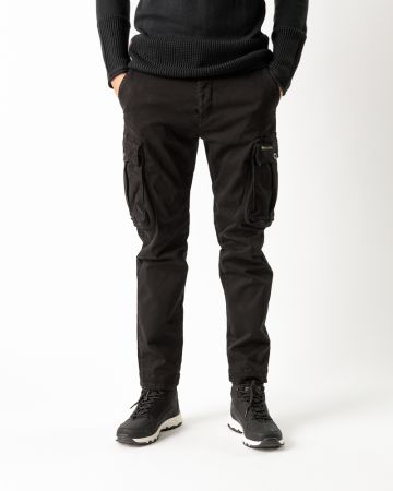 BLACK MEN'S CARGO PANTS 1D22FW1005LP6106