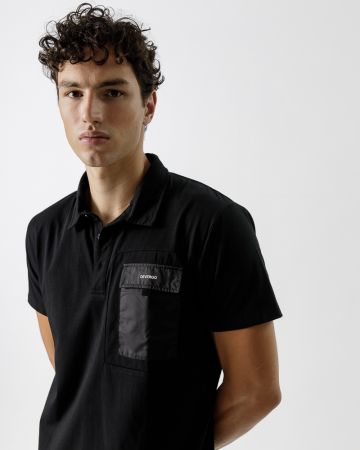 BLACK MEN'S POLO SHIRT 1D23FW4042SS0104