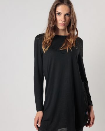 BLACK WOMEN'S LONG-SLEEVED T-SHIRT 2D24FW4558LS3805