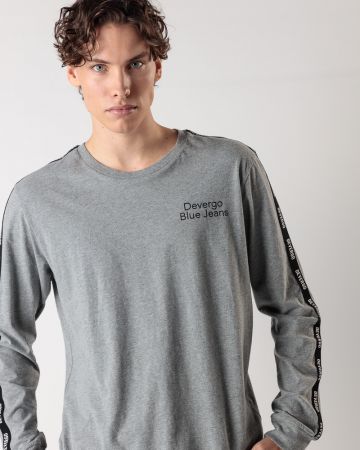 GREY MEN'S LONG-SLEEVED T-SHIRT 1D24FW4000LS0104