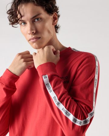 RED MEN'S LONG-SLEEVED T-SHIRT 1D24FW4000LS0104