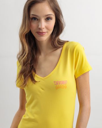 YELLOW WOMEN'S T-SHIRT 2D25SS4537SS0205