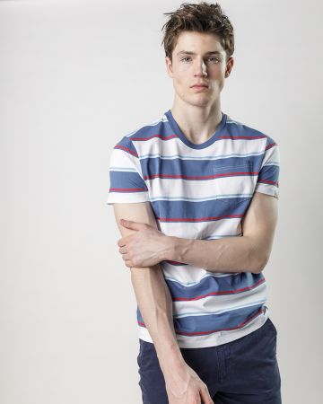 BLUE MEN'S T-SHIRT 1D25SS4080SS0105