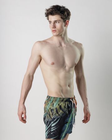 BLACK MEN'S BEACH SHORTS 1D25SS1057SP6000