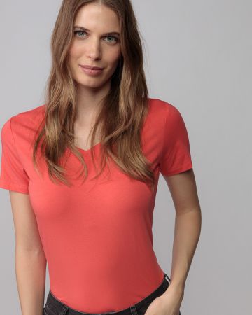 CORAL WOMEN'S V-NECK SHORT SLEEVE T-SHIRT 2D25FW4514SS0205