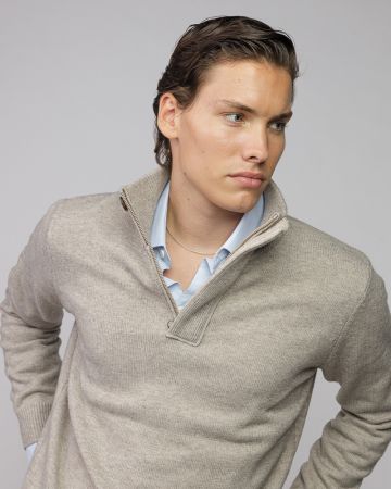 BROWN MEN'S KNITTED SWEATER 1D25FW6033LS1101